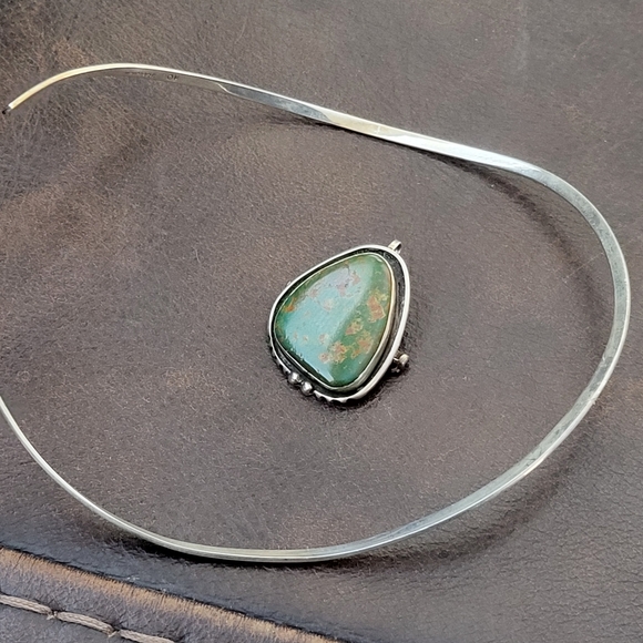 Signed Ricky Ortiz Navajo Pendant/ Brooch Necklace 925 Sterling  Mexico … - Picture 7 of 10